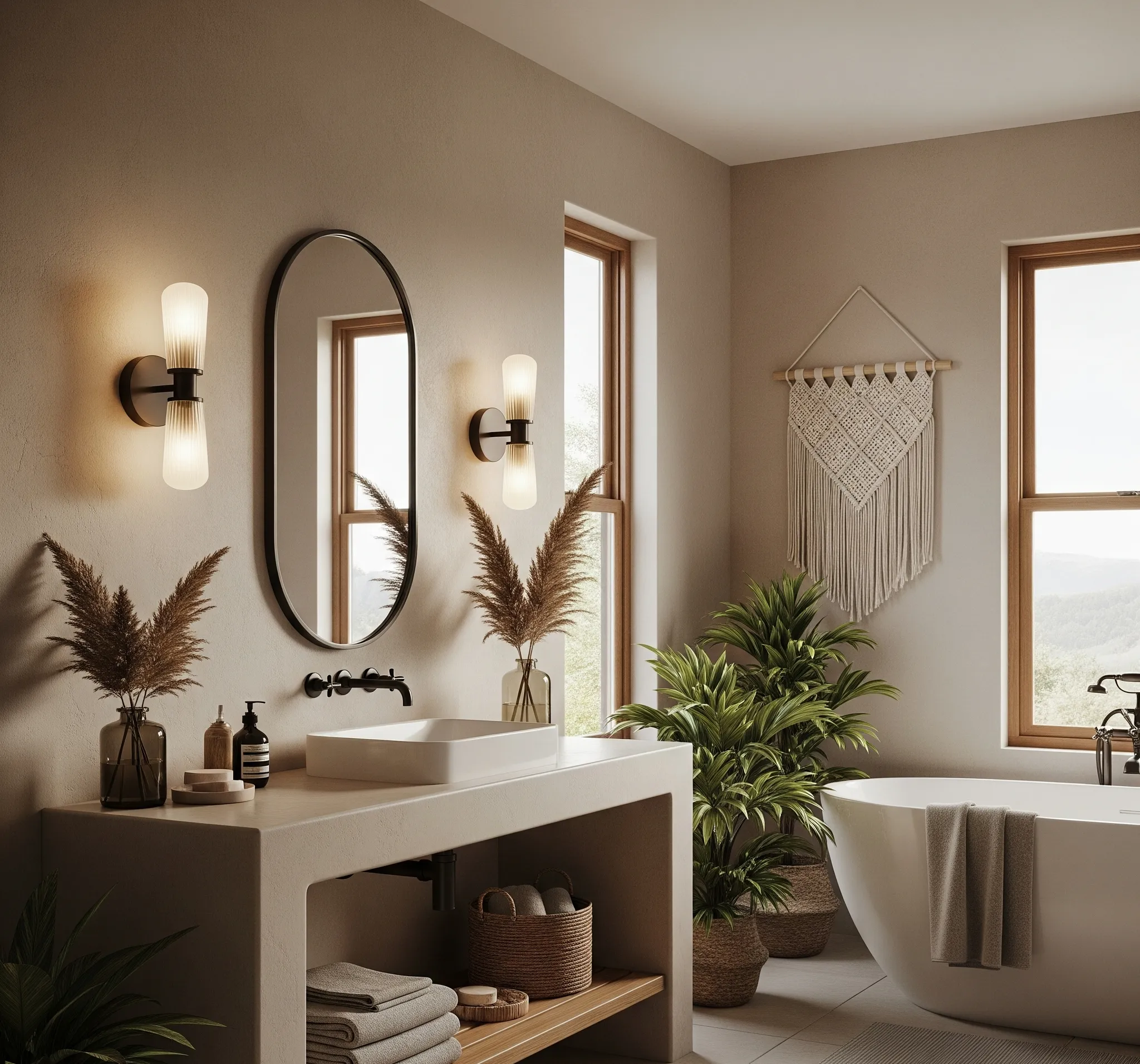 Boho Bathroom Decor Ideas That Don’t Look Overdone boho bathroom lighting