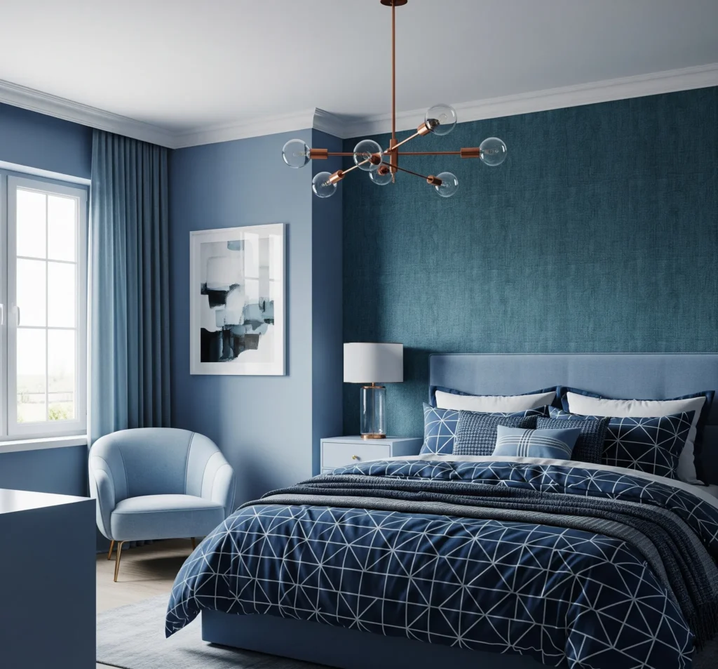 color drenching bedroom moody