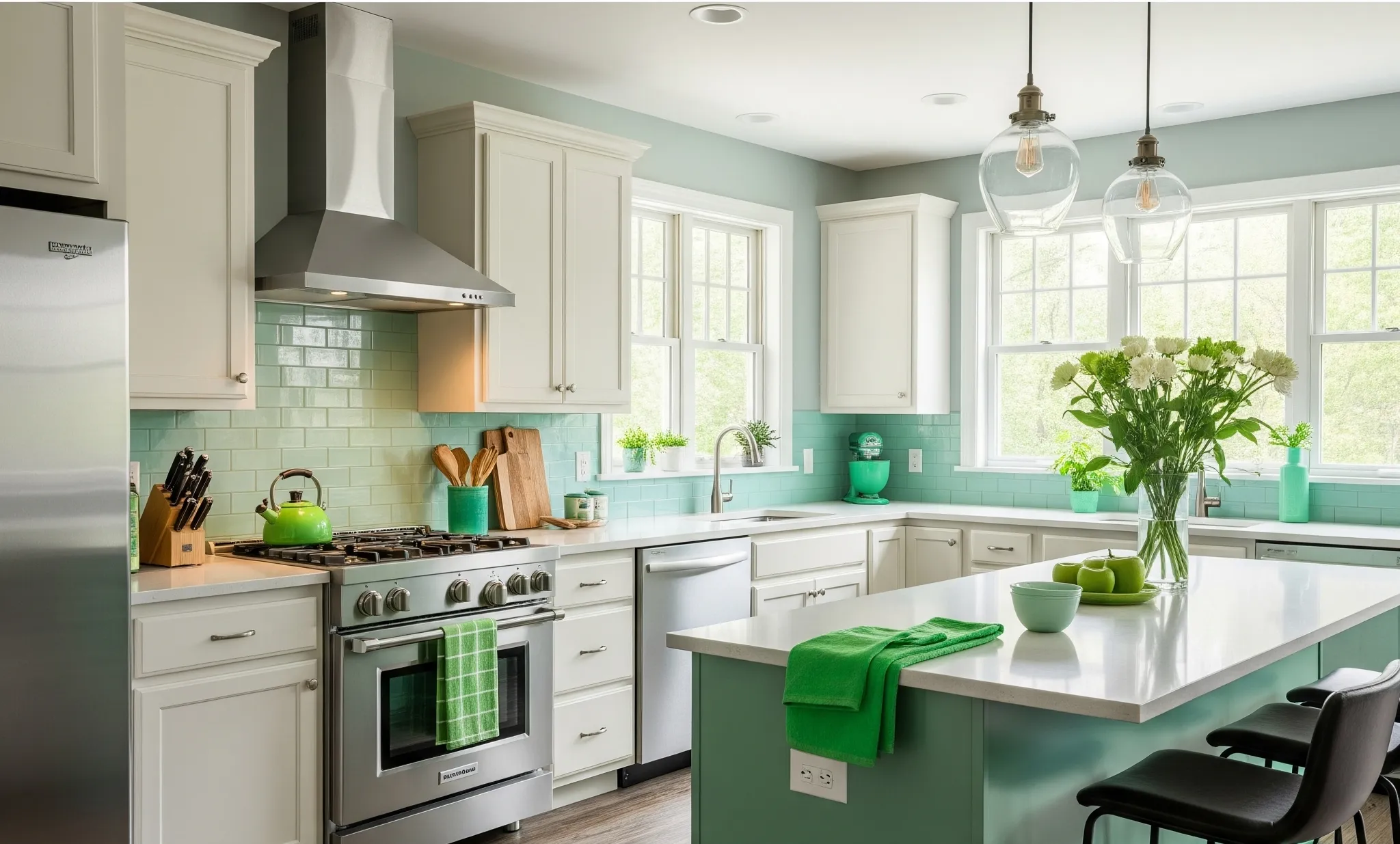 Immersive Interiors: The Art of Color Drenching Your Home color drenching kitchen