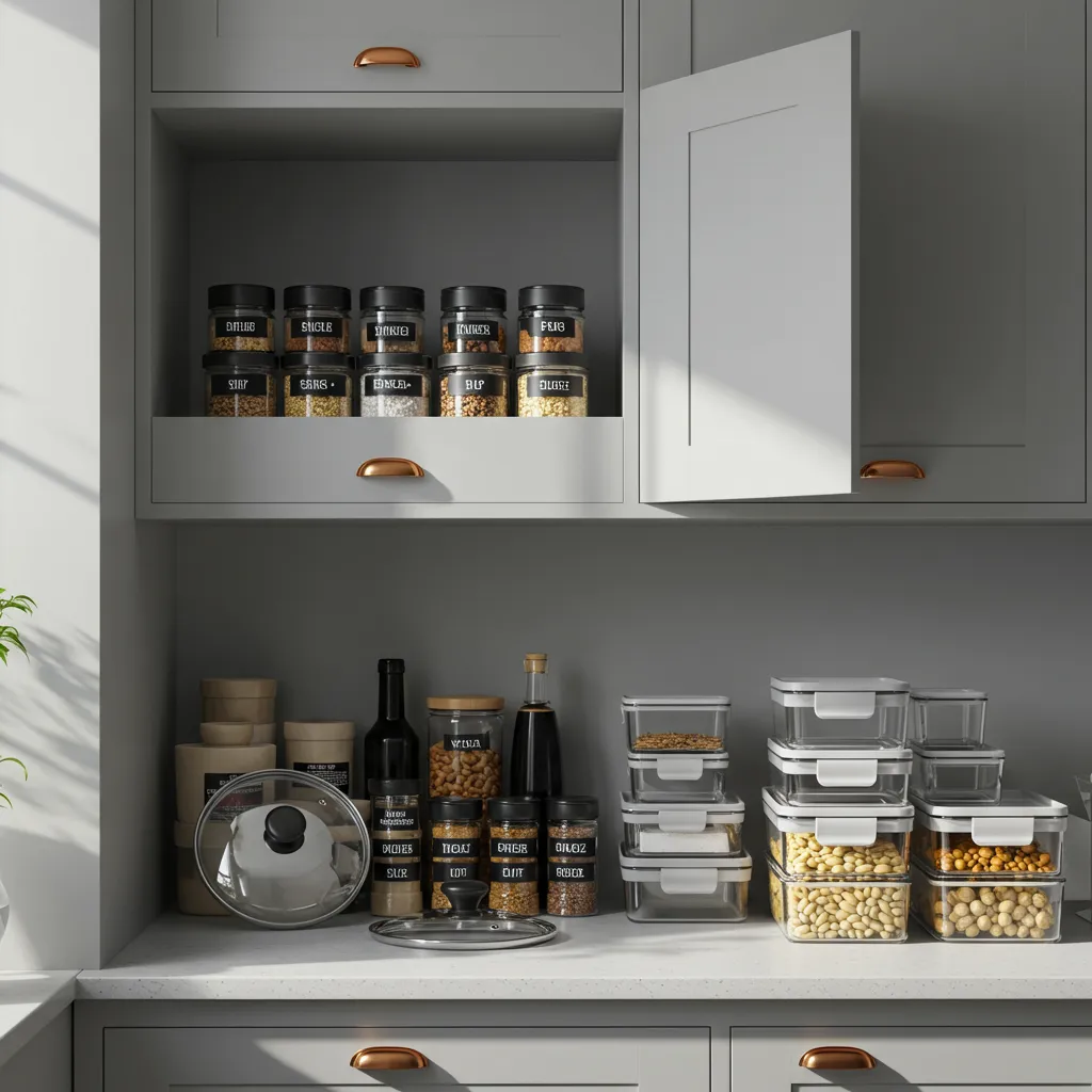 diy cabinet organization ideas