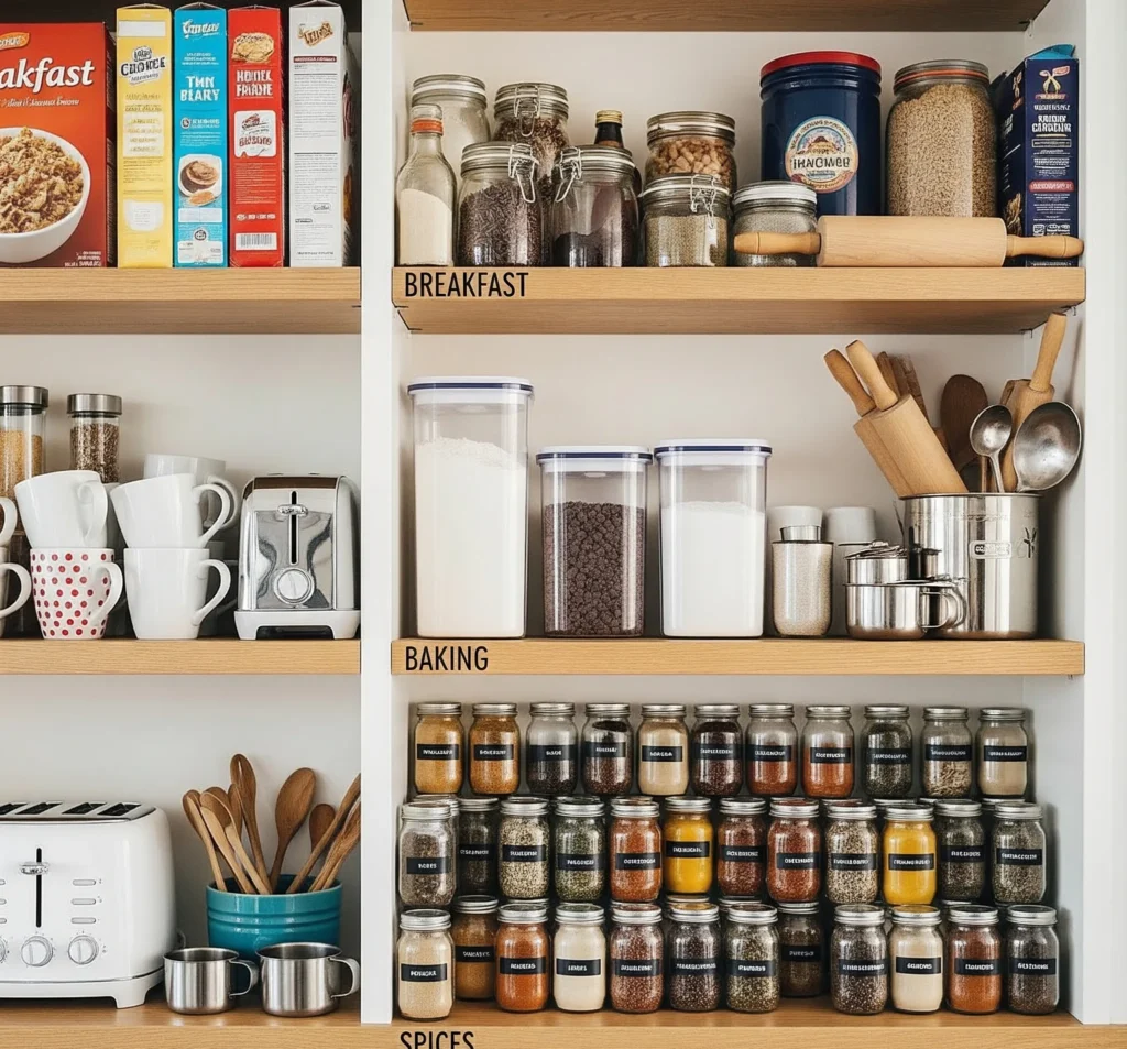 deep shelf pantry organization