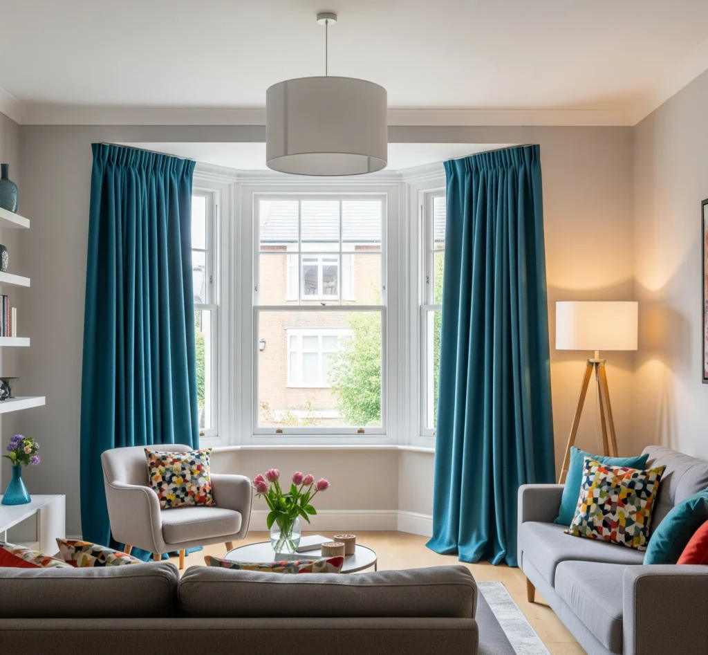 how to hang curtains from ceiling