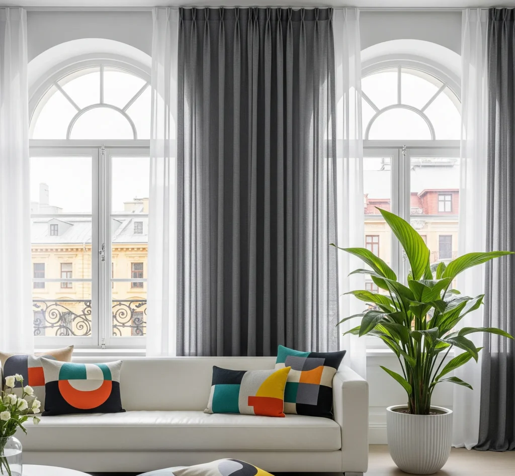 how to hang curtains in a bay window