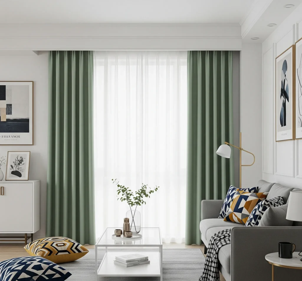 how to hang curtains over blinds