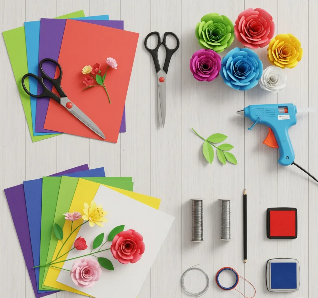 How to Make Paper Flowers That Look Real (3 Free Templates Inside!) how to make paper flowers step by step