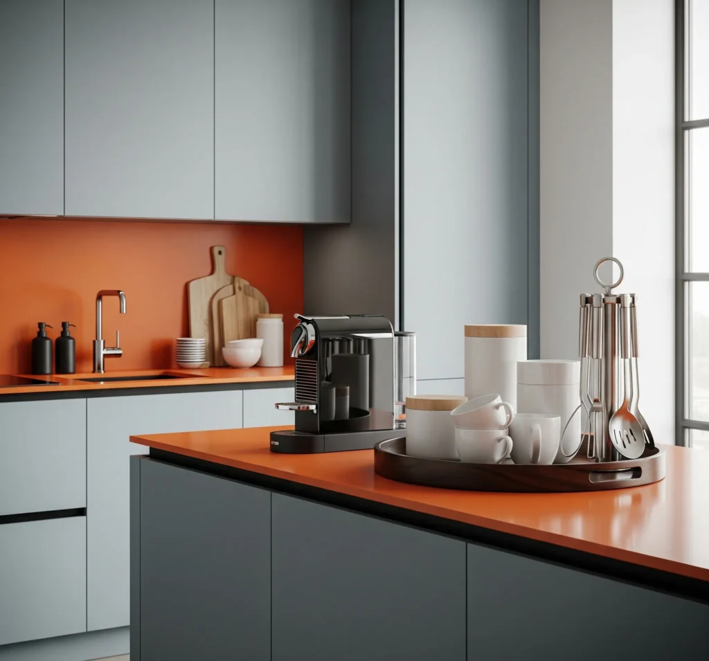 minimal kitchen counter decor