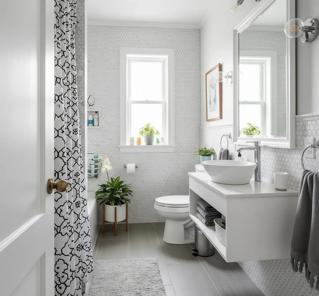 minimalist bathroom organization