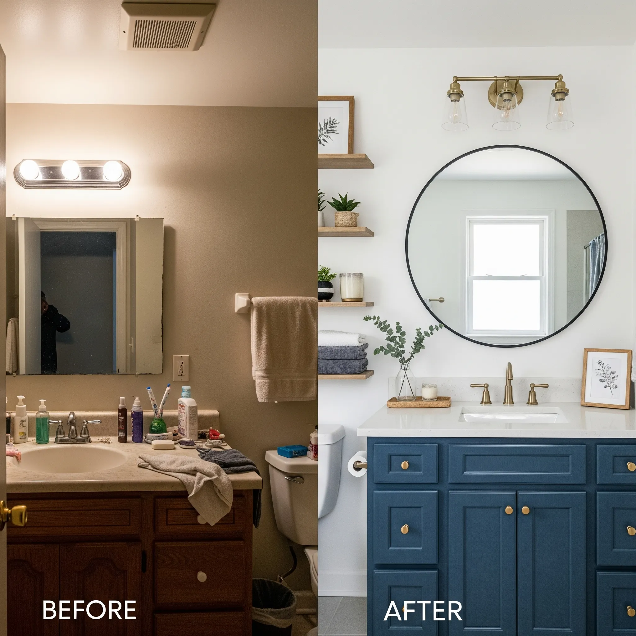 12 Bathroom Makeover Ideas That Look Expensive (But Are Totally Affordable!) bathroom makeover before and after