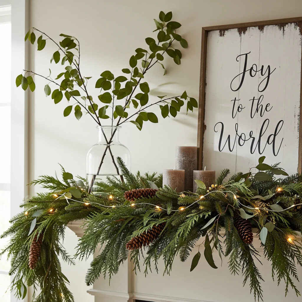 cheap christmas mantel decor
