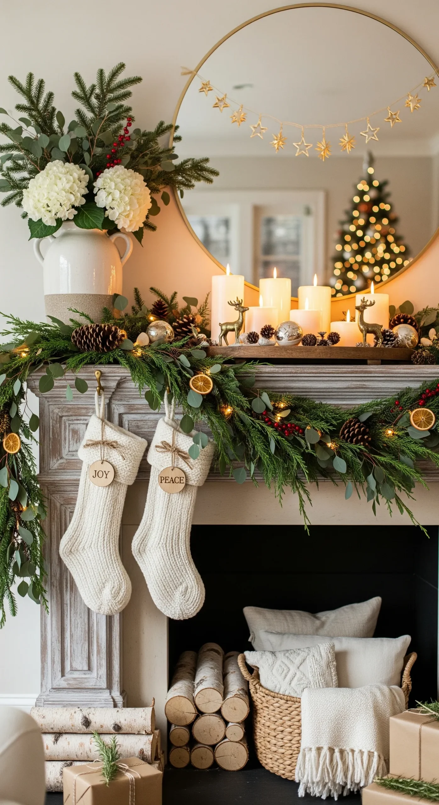 15 Classic & Cozy Christmas Mantel Ideas That’ll Make Your Living Room Feel Like a Holiday Movie christmas mantel ideas