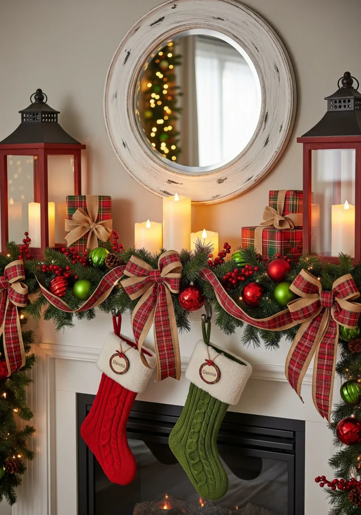 11 Cozy Farmhouse Christmas Mantels You Can Copy This Year diy christmas mantel decor