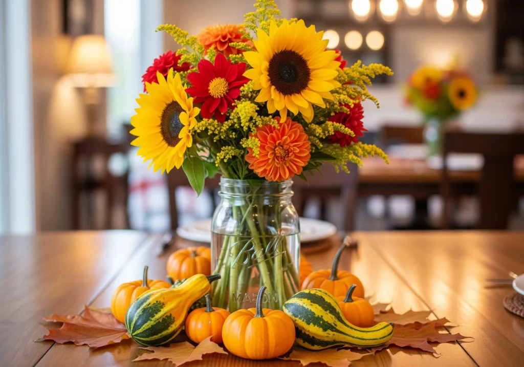 7 DIY Thanksgiving Centerpieces Using Grocery Store Finds diy grocery store thanksgiving centerpiece