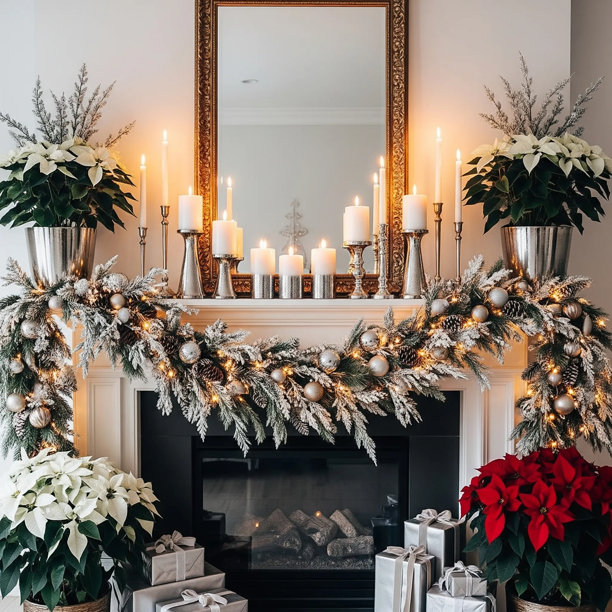 elegant christmas mantel ideas