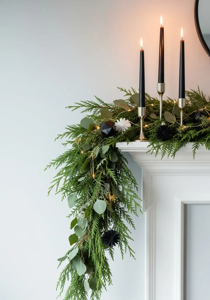 11 Elegant Christmas Mantel Decorating Ideas with Candles & Garlands luxury christmas mantel decor