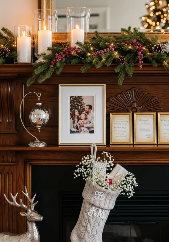 modern christmas mantel decor