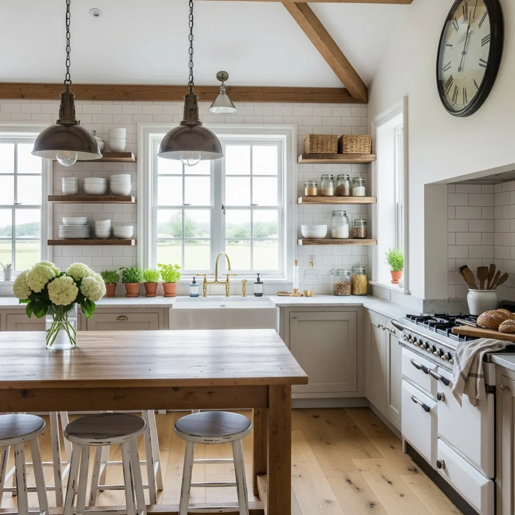 11 Farmhouse Kitchen Ideas That Look Straight Out of a Magazine (But Are Totally DIY-able!) modern farmhouse kitchen ideas