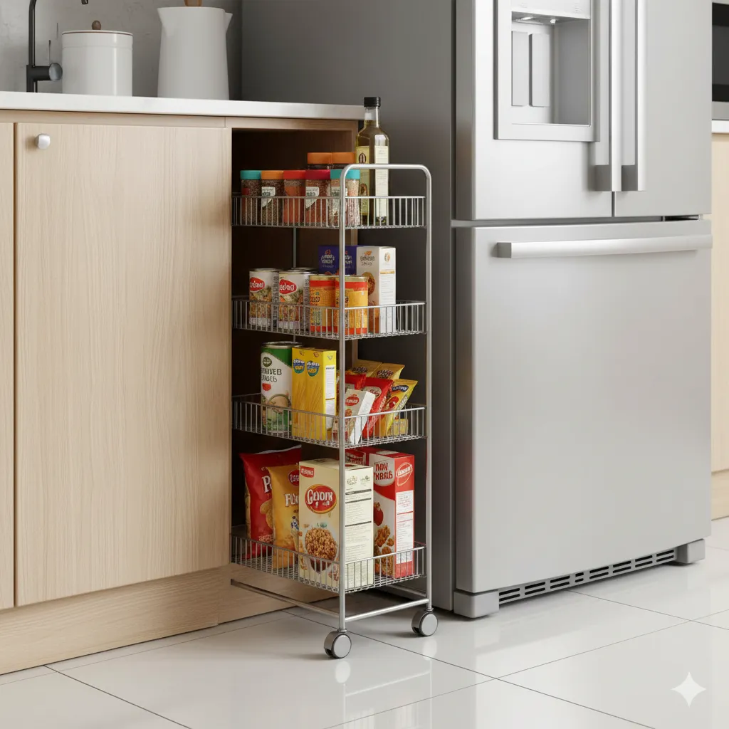 21 Pantry Organization Ideas That Save Space (and Look Amazing!) rolling pantry cart ideas