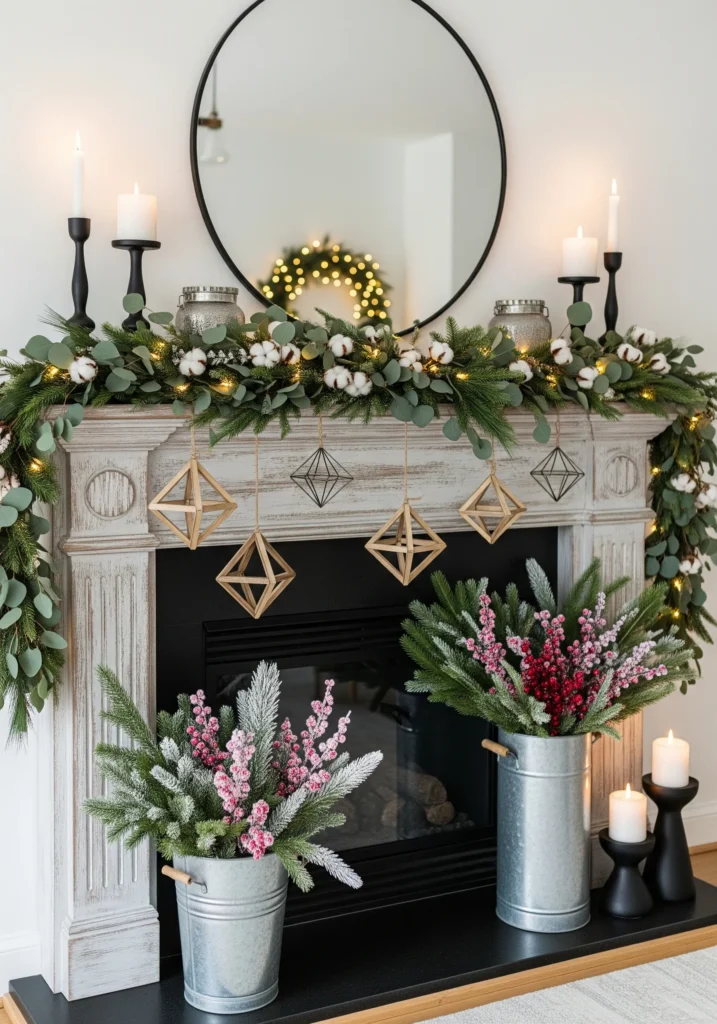 11 Cozy Farmhouse Christmas Mantels You Can Copy This Year rustic christmas mantel decorating ideas