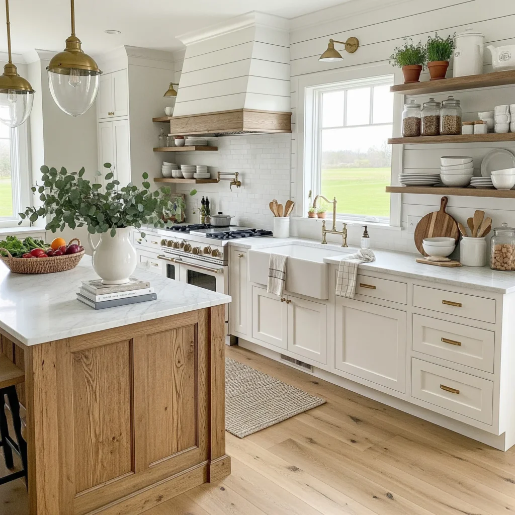 11 Farmhouse Kitchen Ideas That Look Straight Out of a Magazine (But Are Totally DIY-able!) rustic farmhouse kitchen island ideas