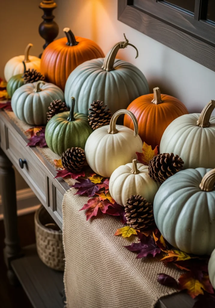 9 Fall Entryway Decor Ideas That Set the Perfect Seasonal Mood small entryway fall decorating