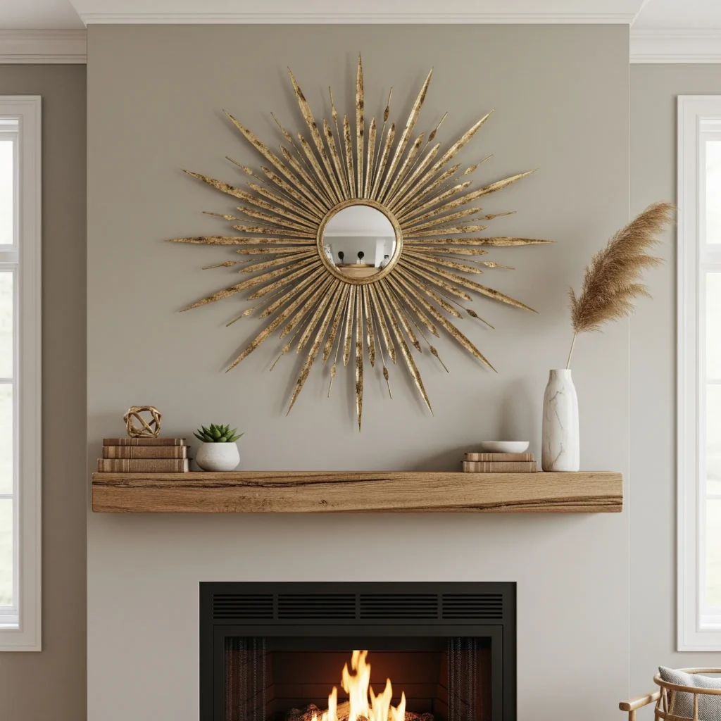 12 Metal Wall Decor Ideas That Instantly Elevate a Boring Room (Budget-Friendly Picks!) sunburst mirror wall decor