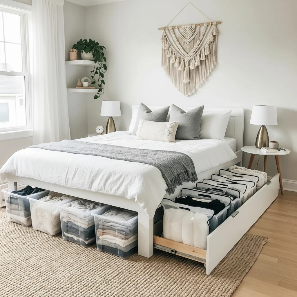 13 Small Apartment Organization Hacks You’ll Wish You Tried Sooner under bed storage ideas