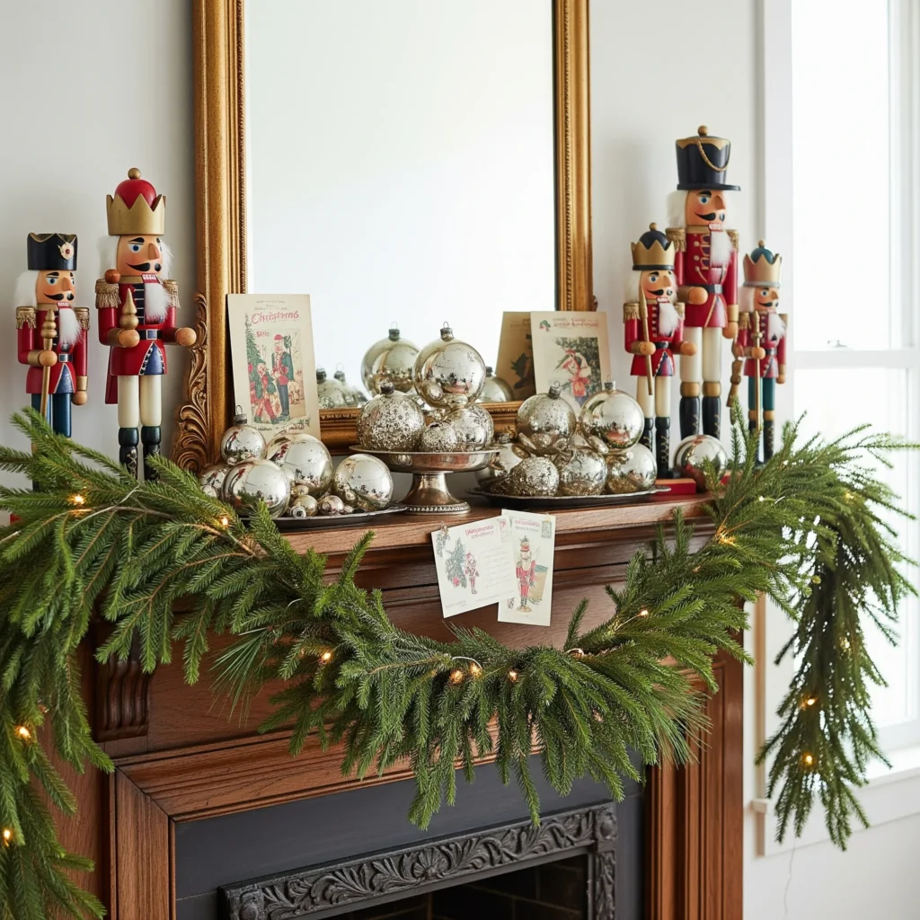 15 Classic & Cozy Christmas Mantel Ideas That’ll Make Your Living Room Feel Like a Holiday Movie vintage christmas mantel decorations