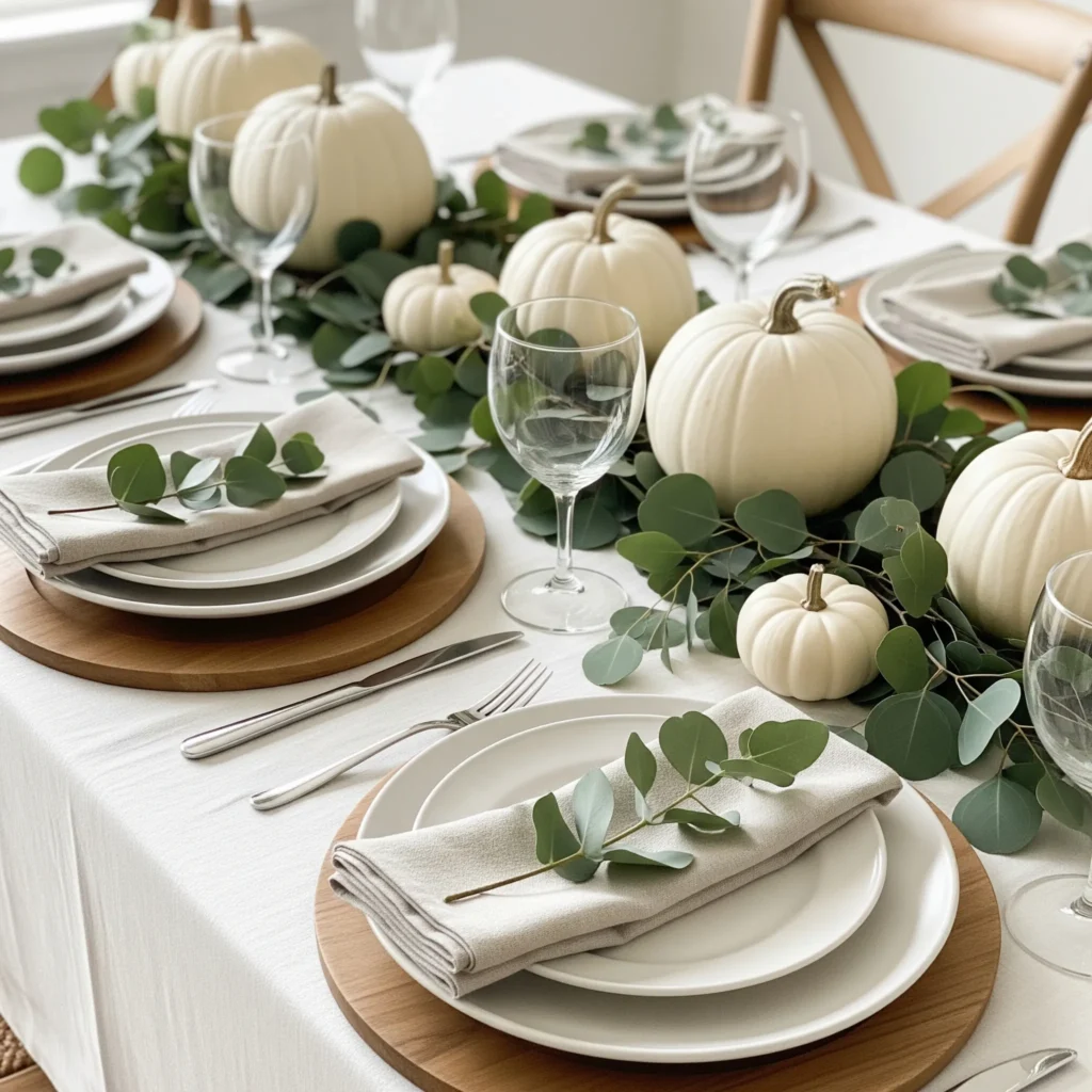 white pumpkin centerpiece