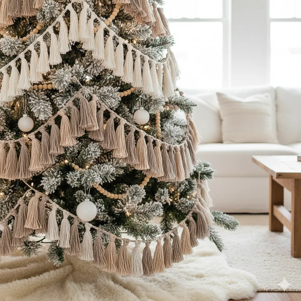 10 Boho Christmas Tree Decorating Ideas with Neutral Tones boho christmas tree ideas