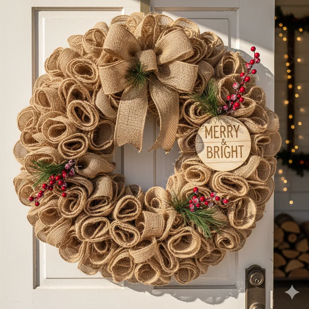 13 DIY Christmas Wreaths You Can Make on a Budget burlap wreath