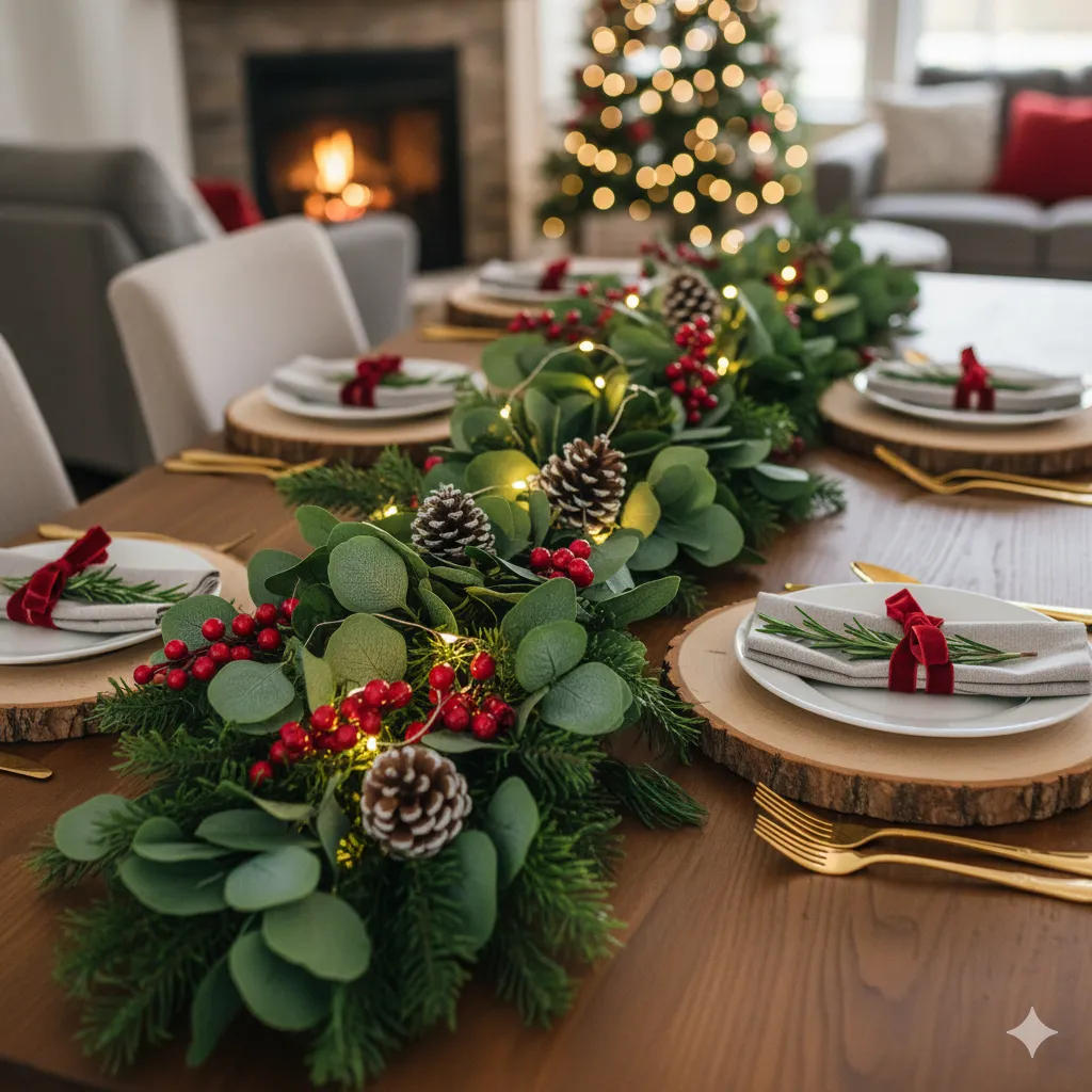 15 DIY Christmas Table Decor: Stunning Ideas on a Budget christmas table runner