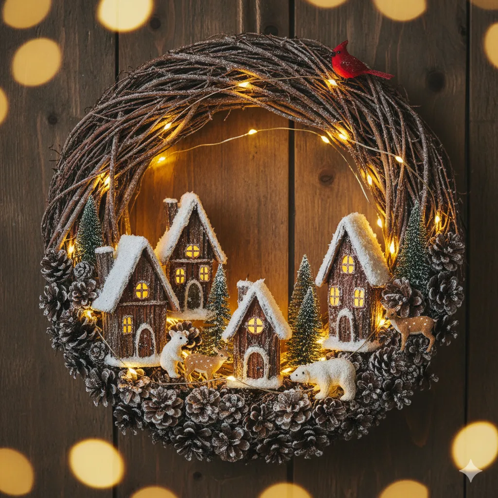 11 Rustic Christmas Wreath Ideas with Pinecones & Berries christmas wreath ideas