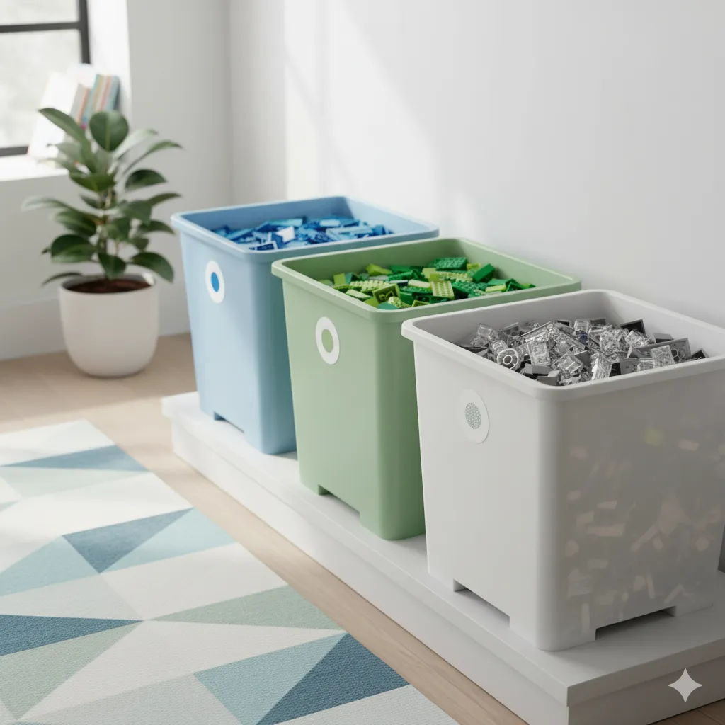 color coded lego storage