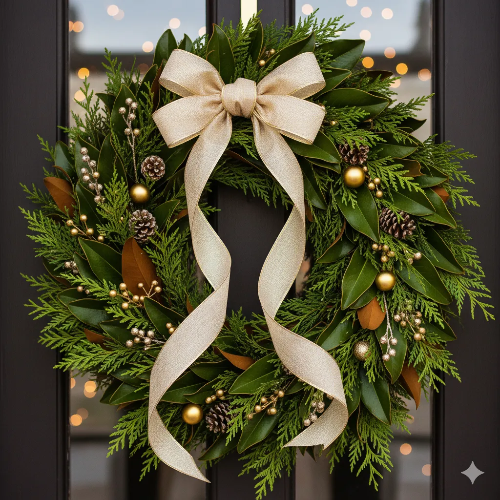 13 DIY Evergreen Christmas Wreaths Too Gorgeous Not to Try evergreen christmas wreaths with ribbon