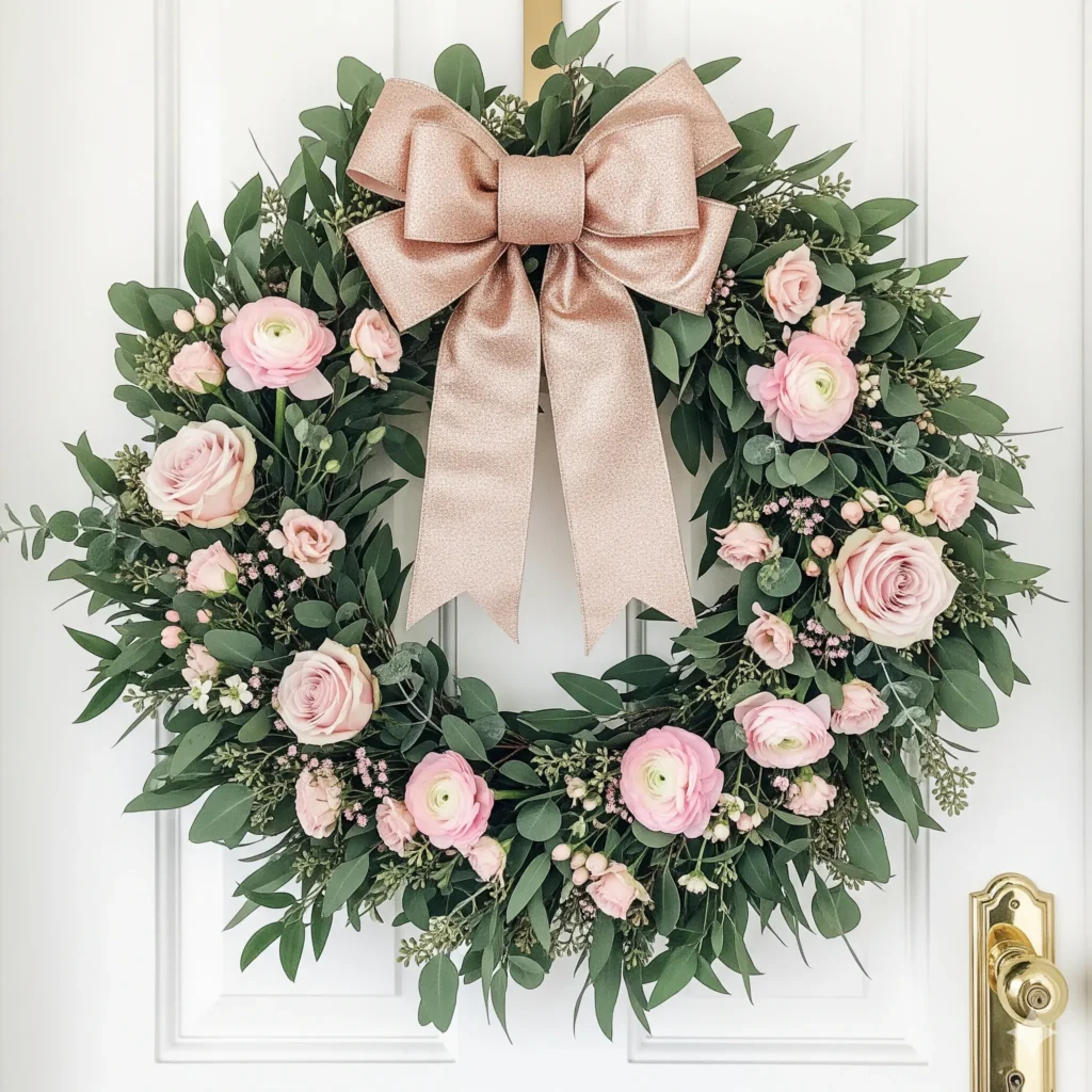 holiday wreath with flowers