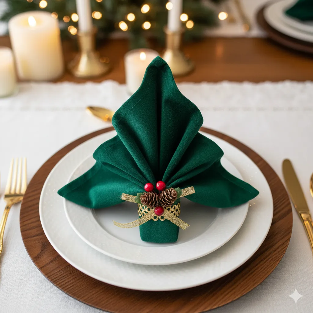 11 Must-Try Christmas Table Setting Ideas That Impress Every Guest napkin folding