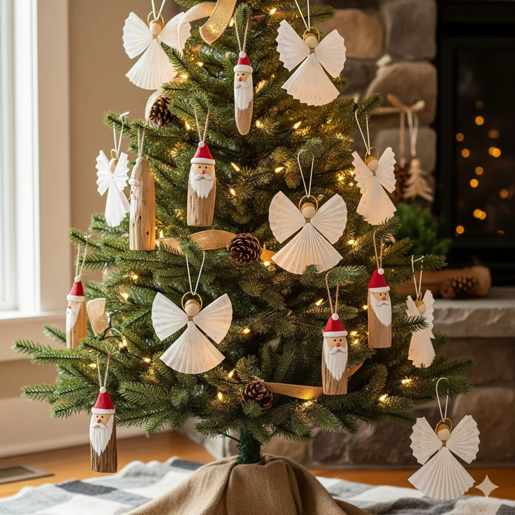 21 Rustic Christmas Tree Decorating Ideas with Natural Touches natural christmas tree decor