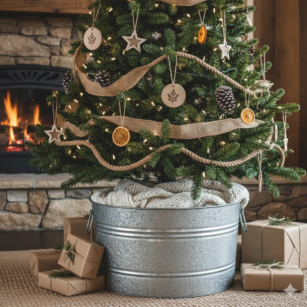 21 Rustic Christmas Tree Decorating Ideas with Natural Touches natural christmas tree ideas