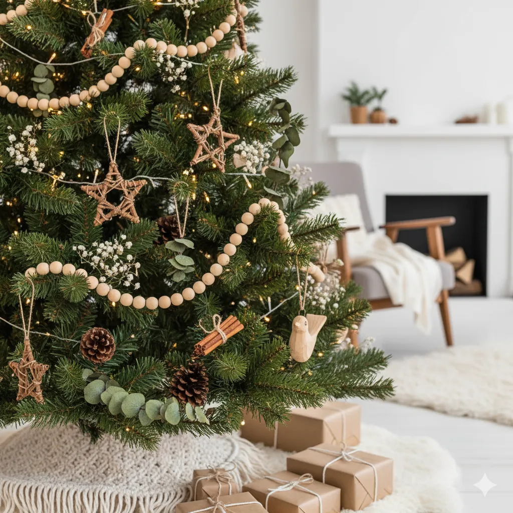 10 Boho Christmas Tree Decorating Ideas with Neutral Tones rustic boho christmas tree
