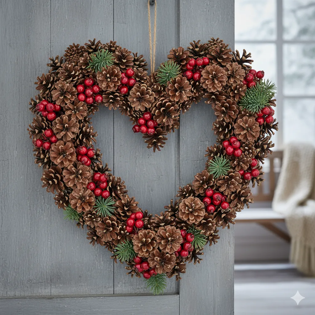 11 Rustic Christmas Wreath Ideas with Pinecones & Berries rustic christmas wreaths for front door