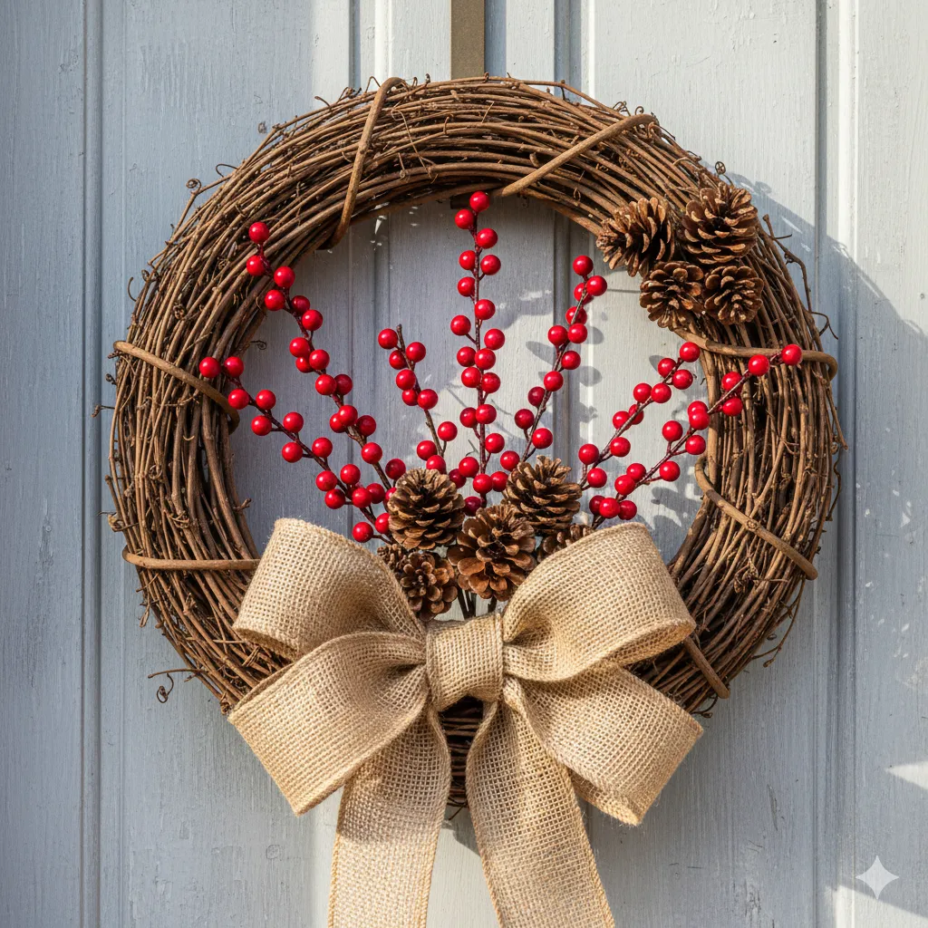 rustic farmhouse wreath christmas