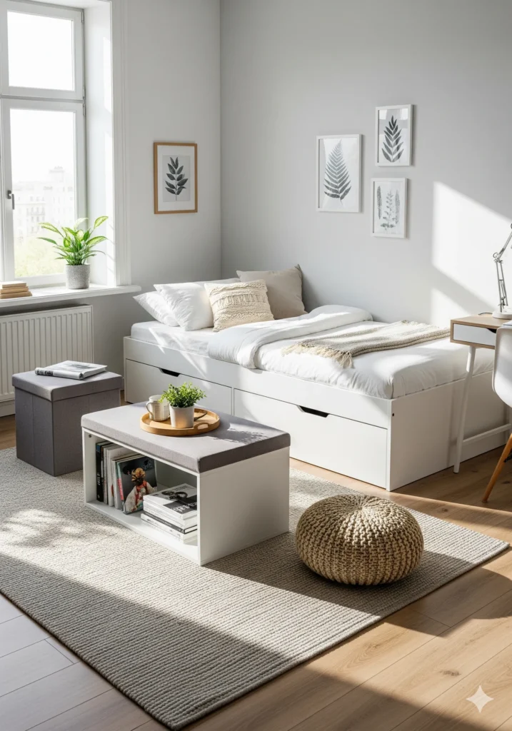 13 Small Apartment Storage Ideas That Instantly Free Up Space small apartment storage ideas bedrooms