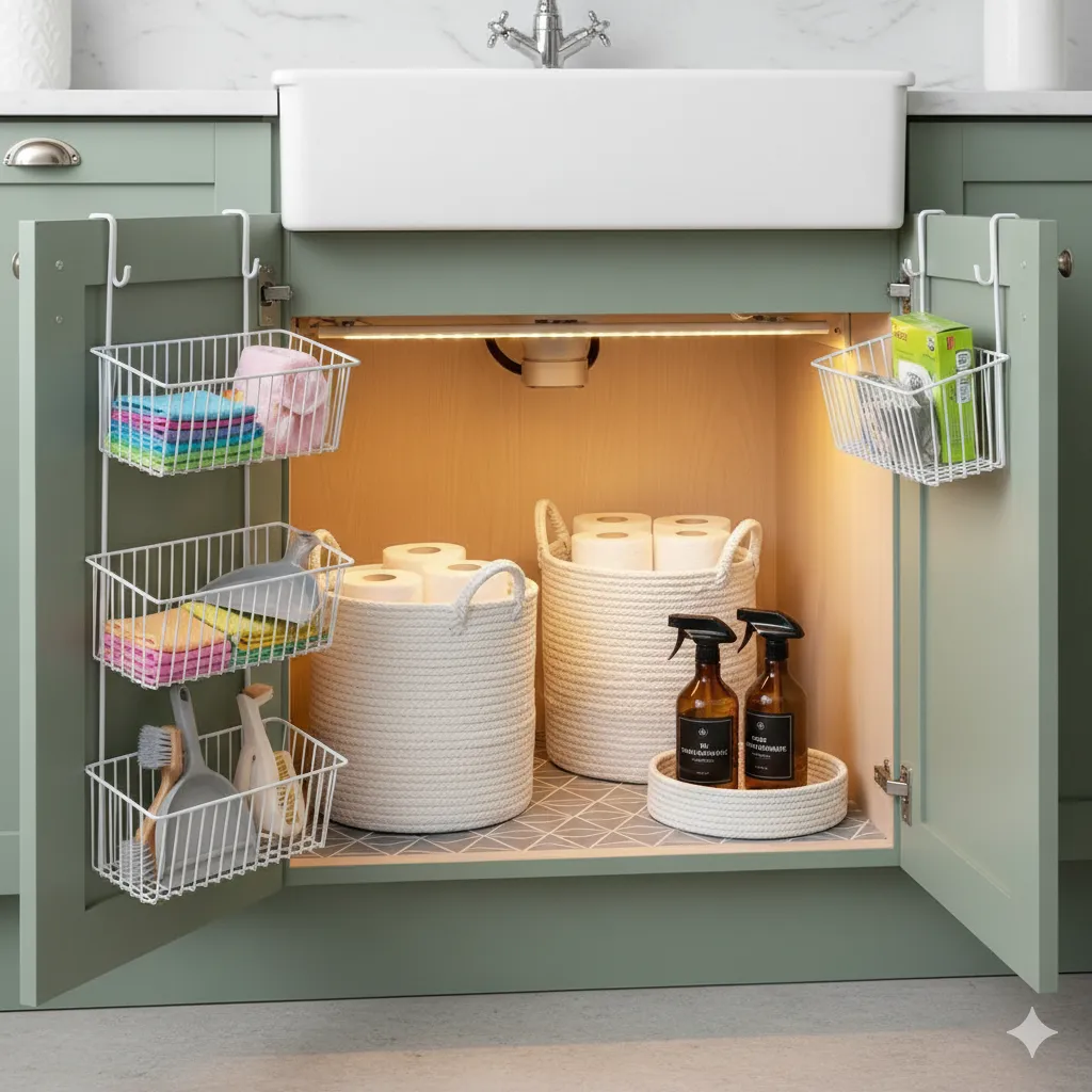 space saving under sink storage