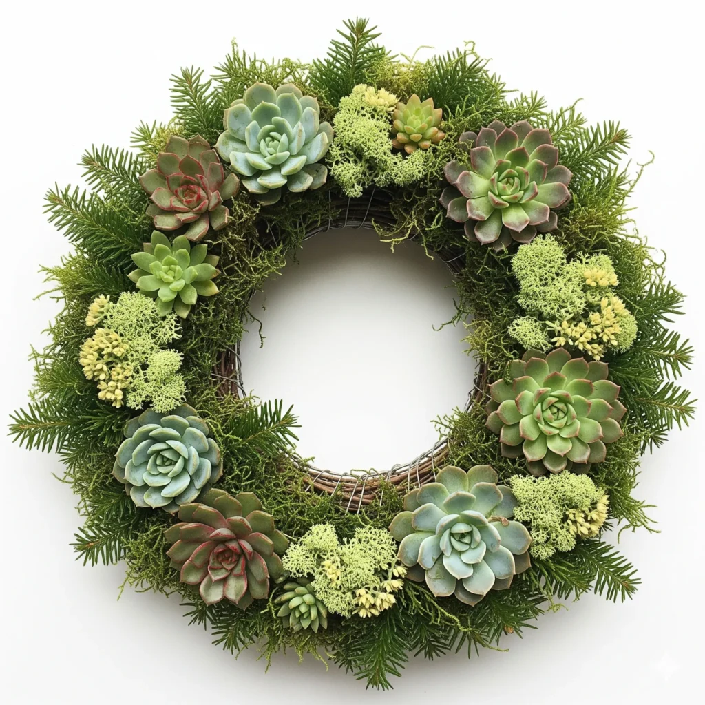 13 DIY Evergreen Christmas Wreaths Too Gorgeous Not to Try succulent christmas wreath