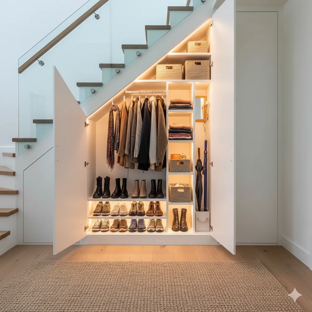 14 Clever Under Stair Storage Ideas You’ll Wish You Tried Sooner under stair storage closet