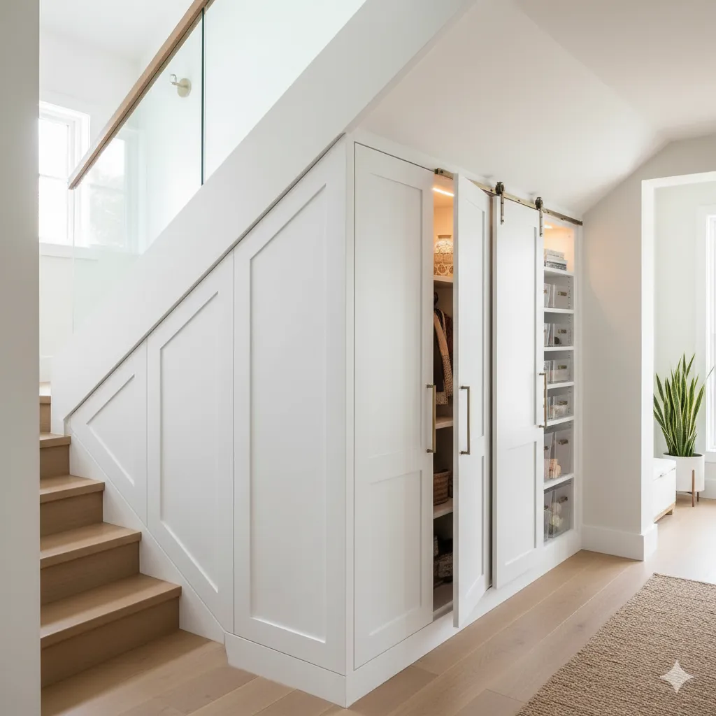 14 Clever Under Stair Storage Ideas You’ll Wish You Tried Sooner under stair storage door