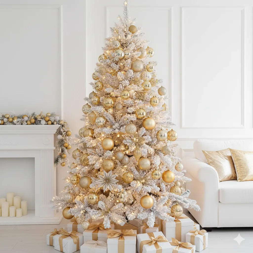 15 Elegant Gold & White Christmas Tree Ideas That Look Absolutely Stunning white and gold christmas tree decorations