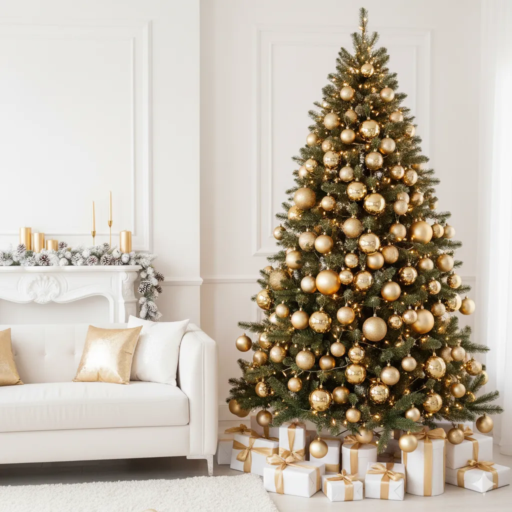 15 Elegant Gold & White Christmas Tree Ideas That Look Absolutely Stunning white and gold christmas tree simple