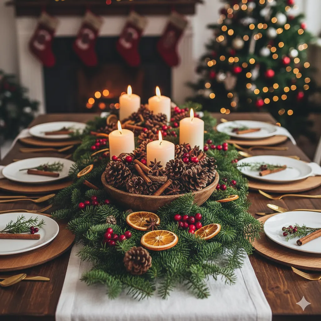 11 Must-Try Christmas Table Setting Ideas That Impress Every Guest woodland centerpieces