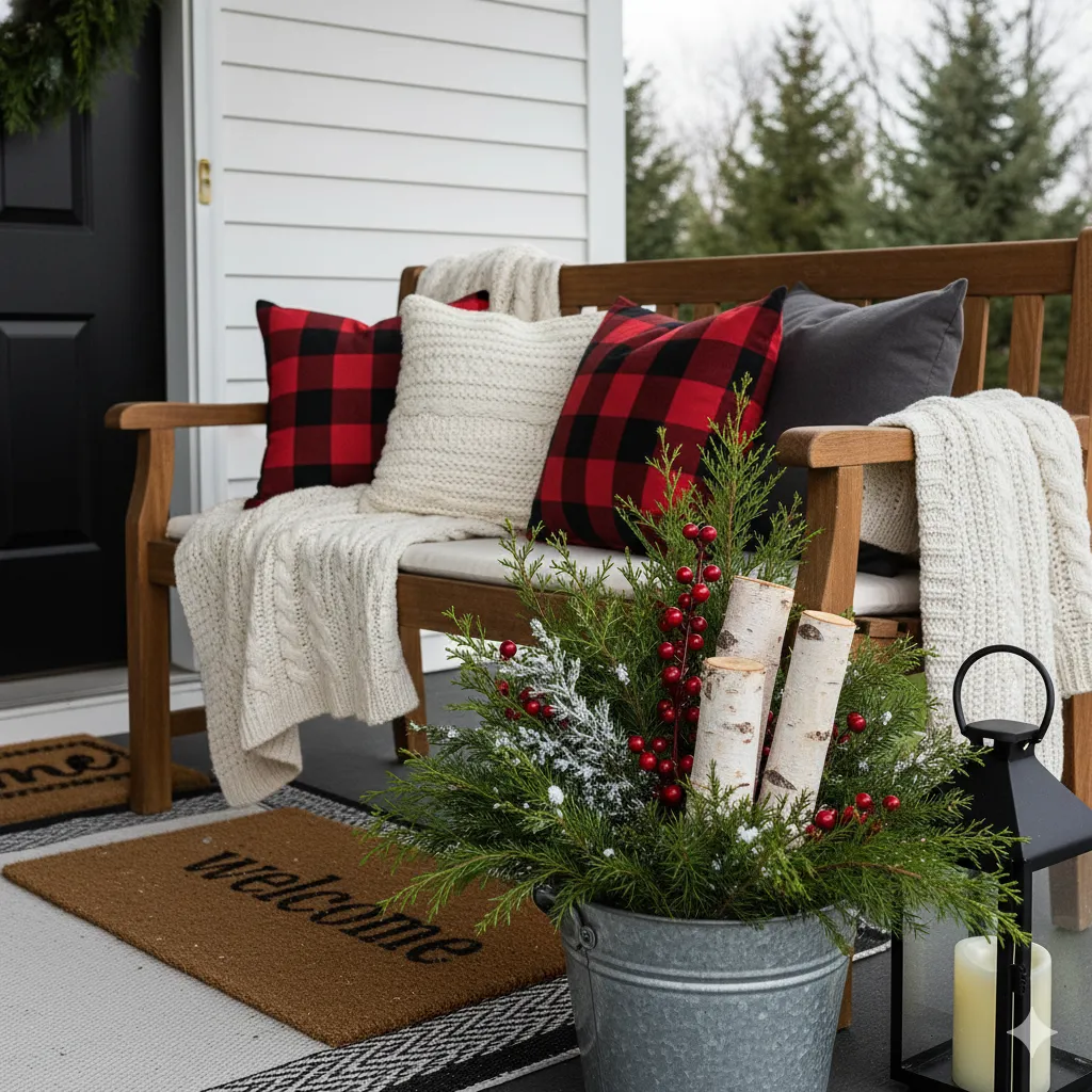 cozy winter porch decor